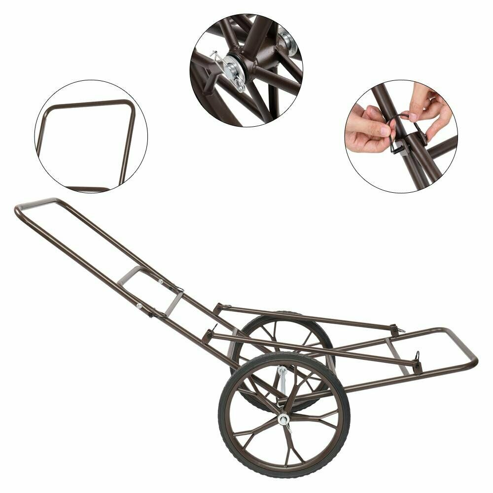 Deer Cart Foldable Game Hauler Steel Folding Utility Dolly 500lb Capacity Wheels - Fresh Stock Dated December 2025