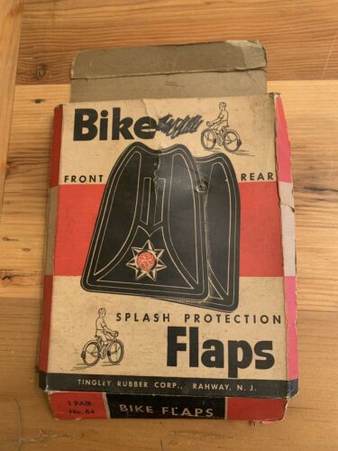 1950'S Tingley Bike Flaps Black Pair Rubber Bicycle Schwinn Jewels - Fresh Stock Dated December 2025