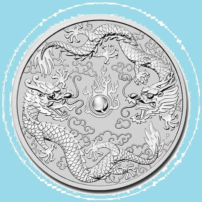 2019 P AUSTRALIA DOUBLE DRAGON  1 OZ SILVER  PRFCT PCGS MS 70 LOW POP - Fresh Stock Dated February 2026