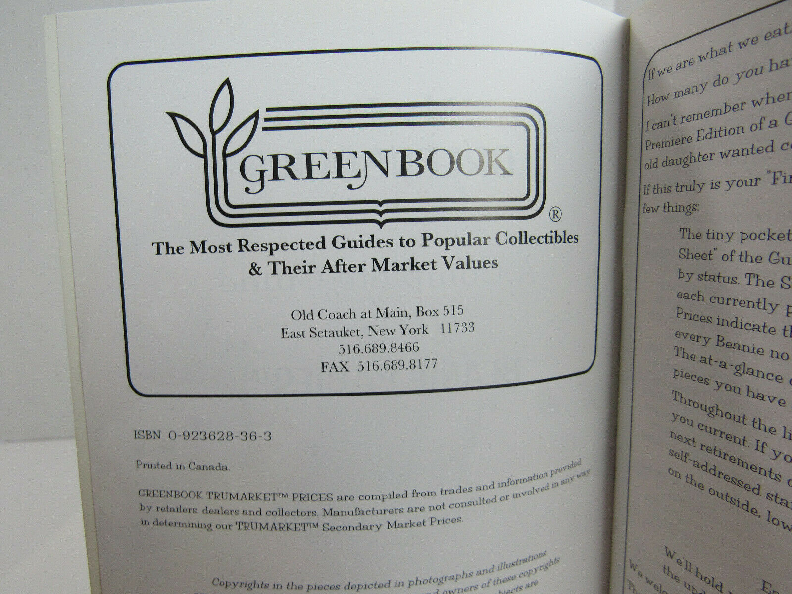 My First Greenbook ~ The Complete Guide To TY Beanie Babies - Fresh Stock Dated December 2025