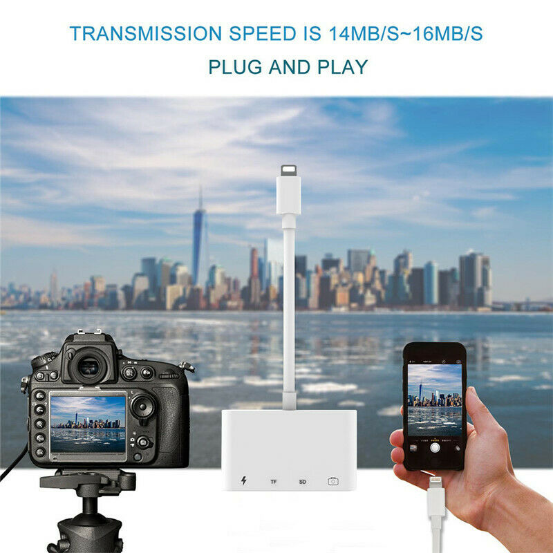 Camera Reader Adapter to SD TF Card USB PD Converter For iPhone11/XS/XR/8 iPad - Fresh Stock Dated February 2026