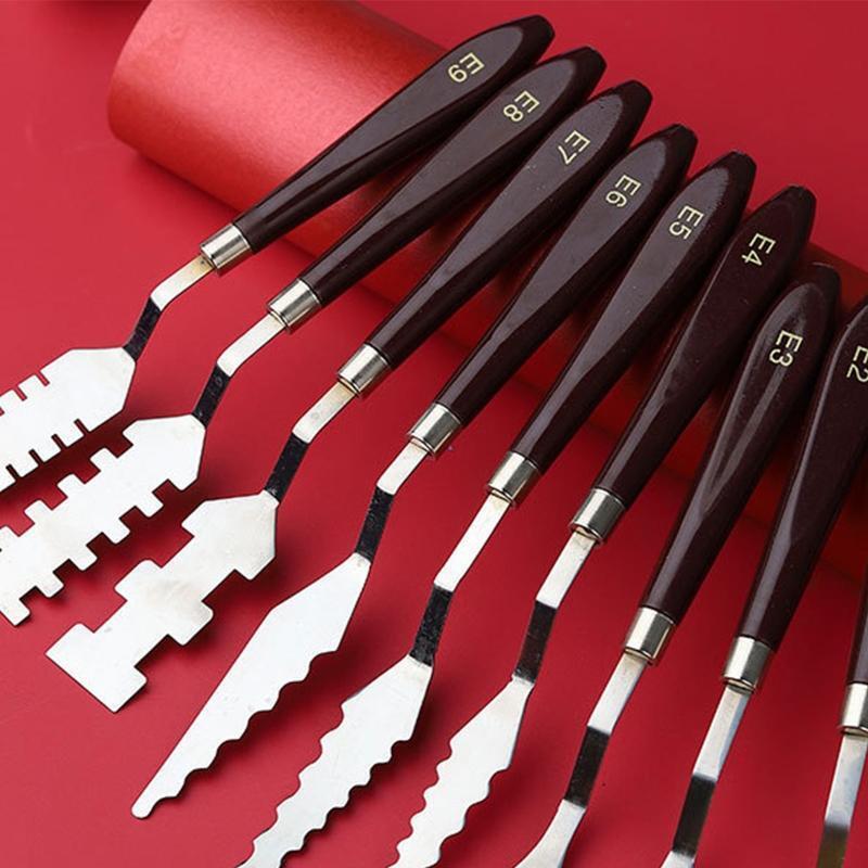 Painting Knife Mixing Scraper Non-slip Plastic Handle for Beginner Art Painting - Fresh Stock Dated February 2026