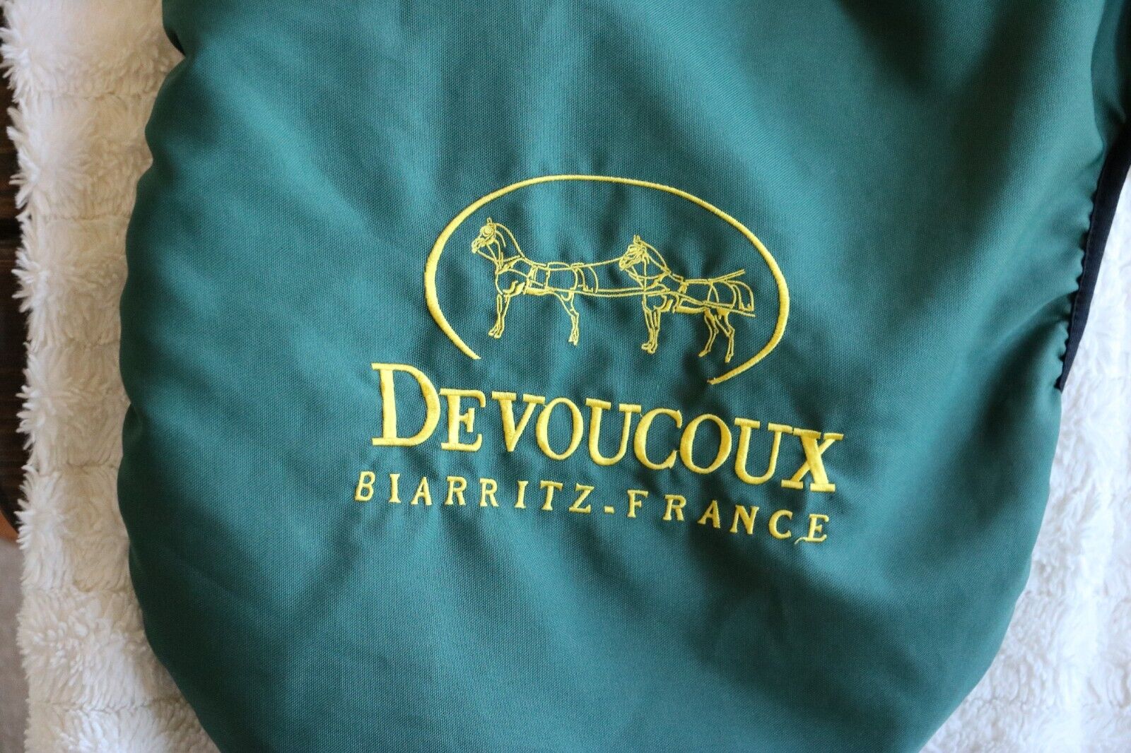 Devoucoux English Saddle Cover Hunter/Jumper French Fleece Lined Green - Fresh Stock Dated December 2025