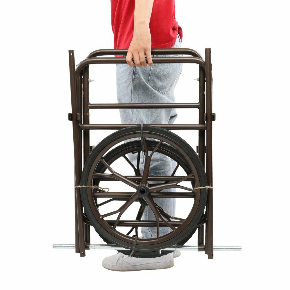 Deer Cart Foldable Game Hauler Steel Folding Utility Dolly 500lb Capacity Wheels - Fresh Stock Dated December 2025