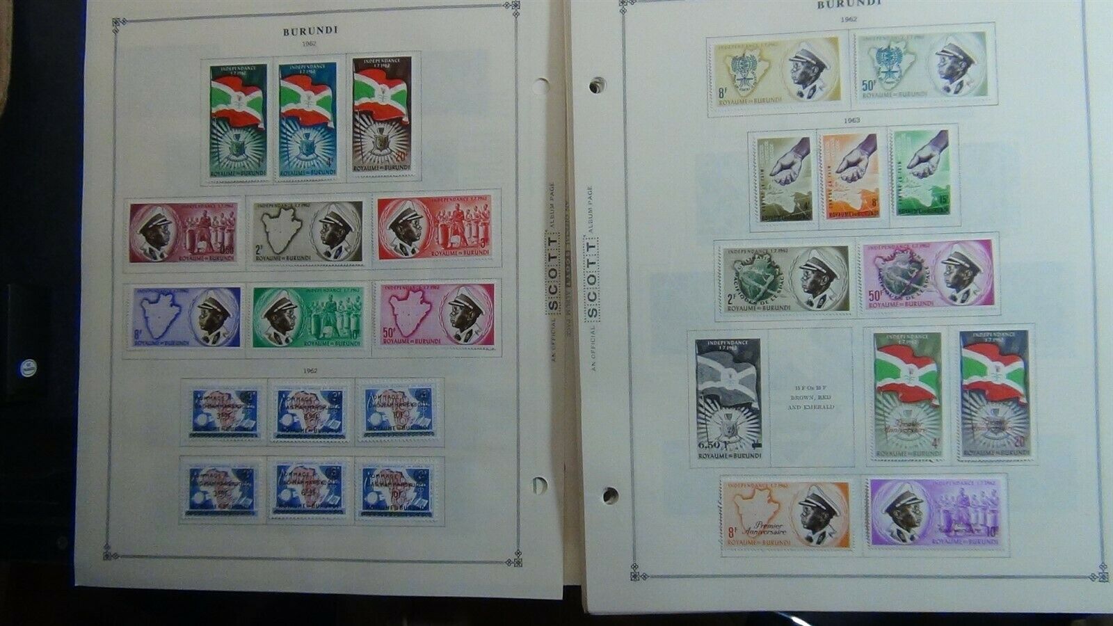 Burundi stamp collection on Scott Int'l pages to '87 w/ 200+ or so stamps - Fresh Stock Dated January 2026