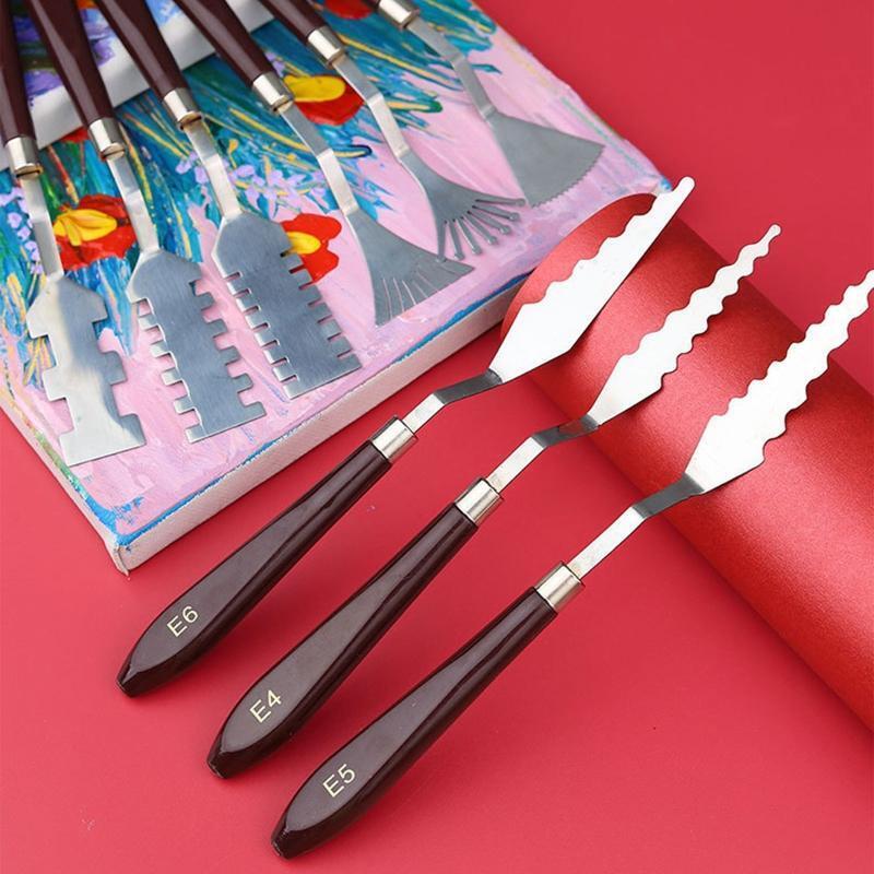 Painting Knife Mixing Scraper Non-slip Plastic Handle for Beginner Art Painting - Fresh Stock Dated February 2026