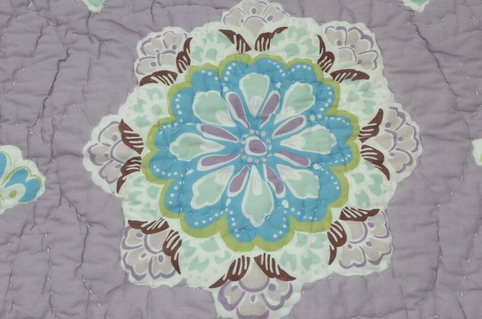 Pottery Barn Kids Brooklyn Quilted Standard Sham Purple Aqua Paisley Medallion - Fresh Stock Dated December 2025