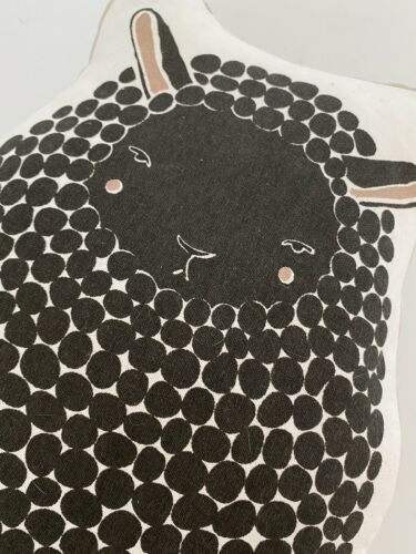 Land Of Nod Bedding Black Lamb Pillow Adorable 10x15” White & Black Beige - Fresh Stock Dated December 2025