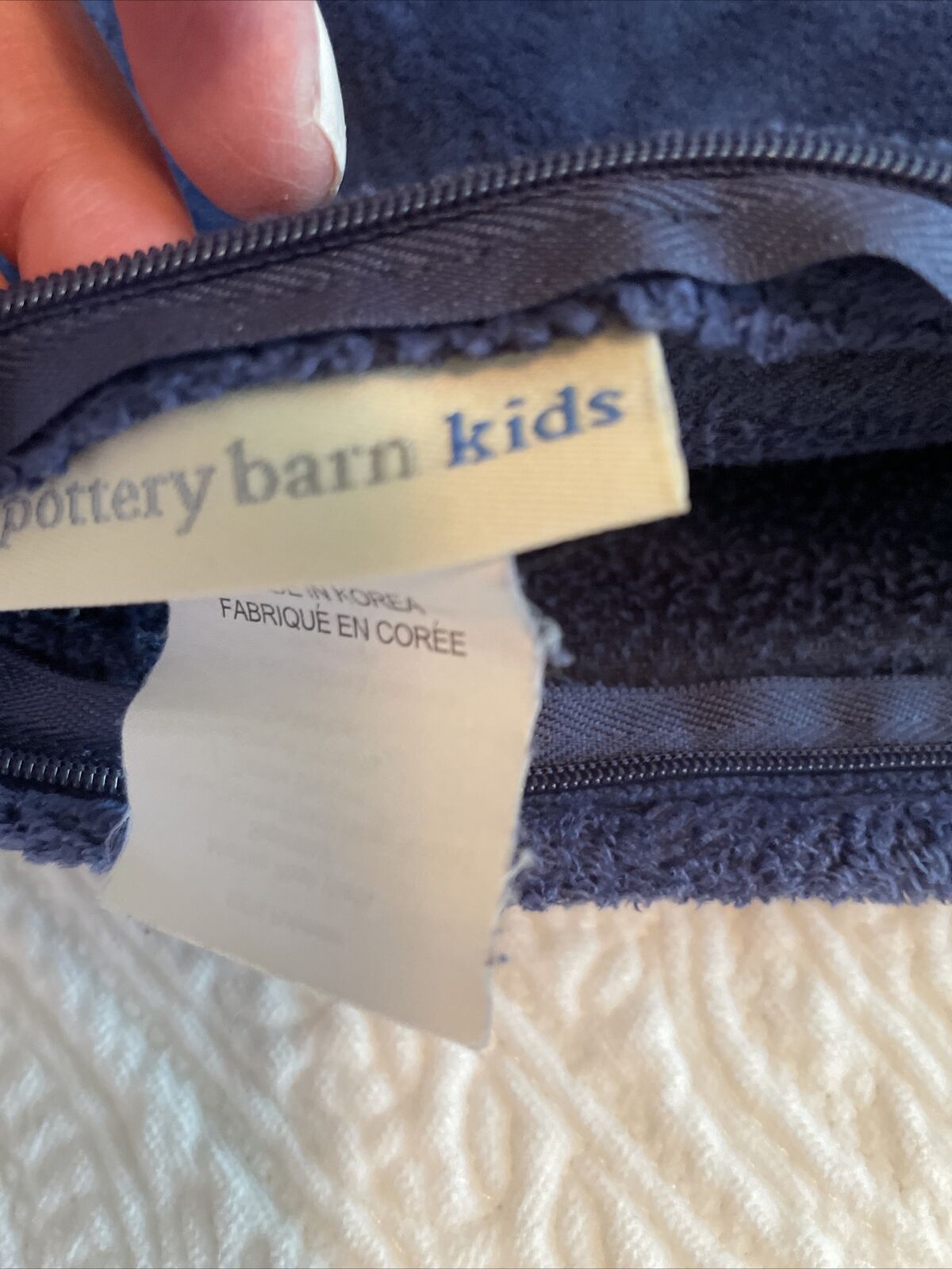 Pottery Barn kids navy soft pillow cover zipper - Fresh Stock Dated January 2026
