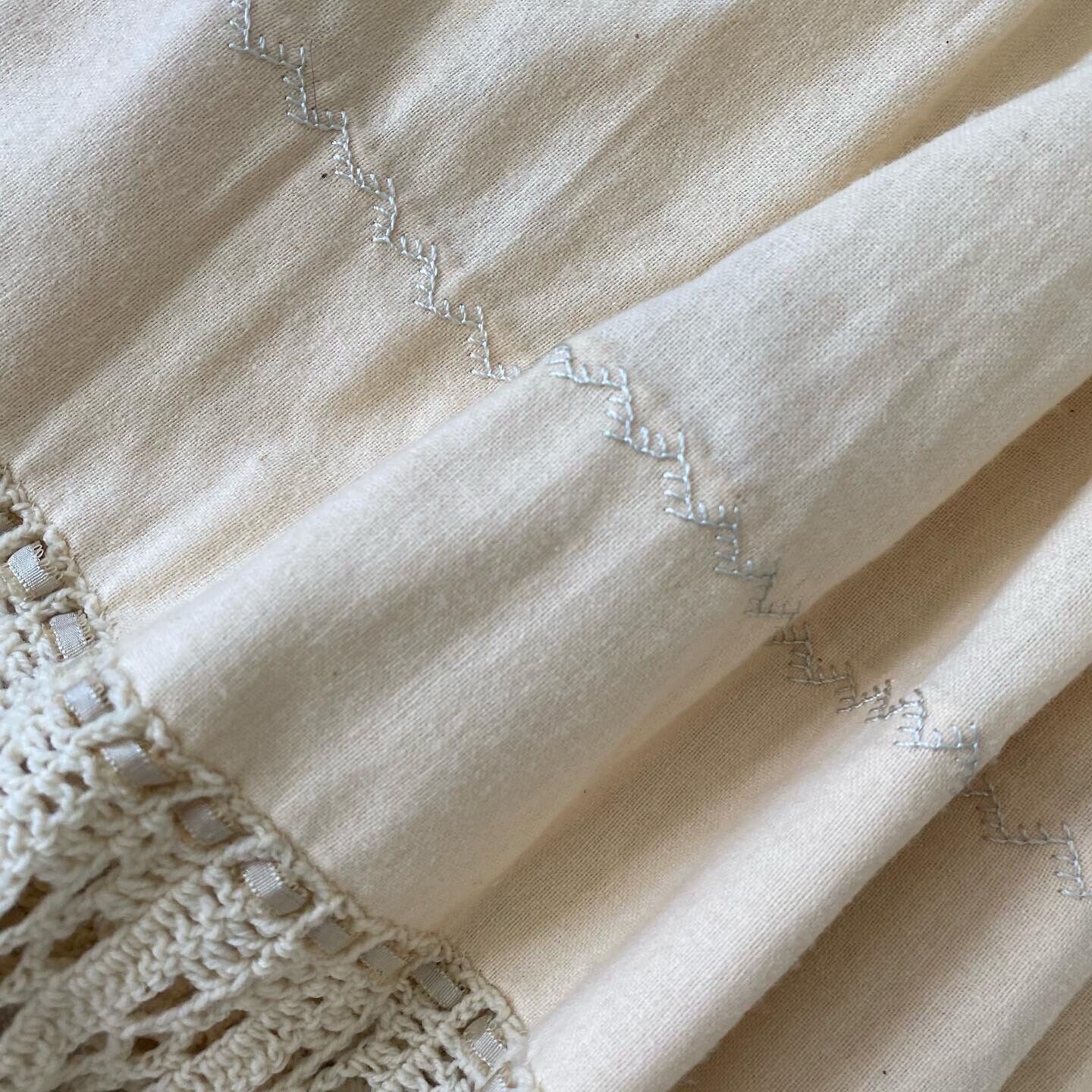 Antique Handmade Homespun Petticoat/Skirt with Crochet Trim Folk - Fresh Stock Dated March 2026