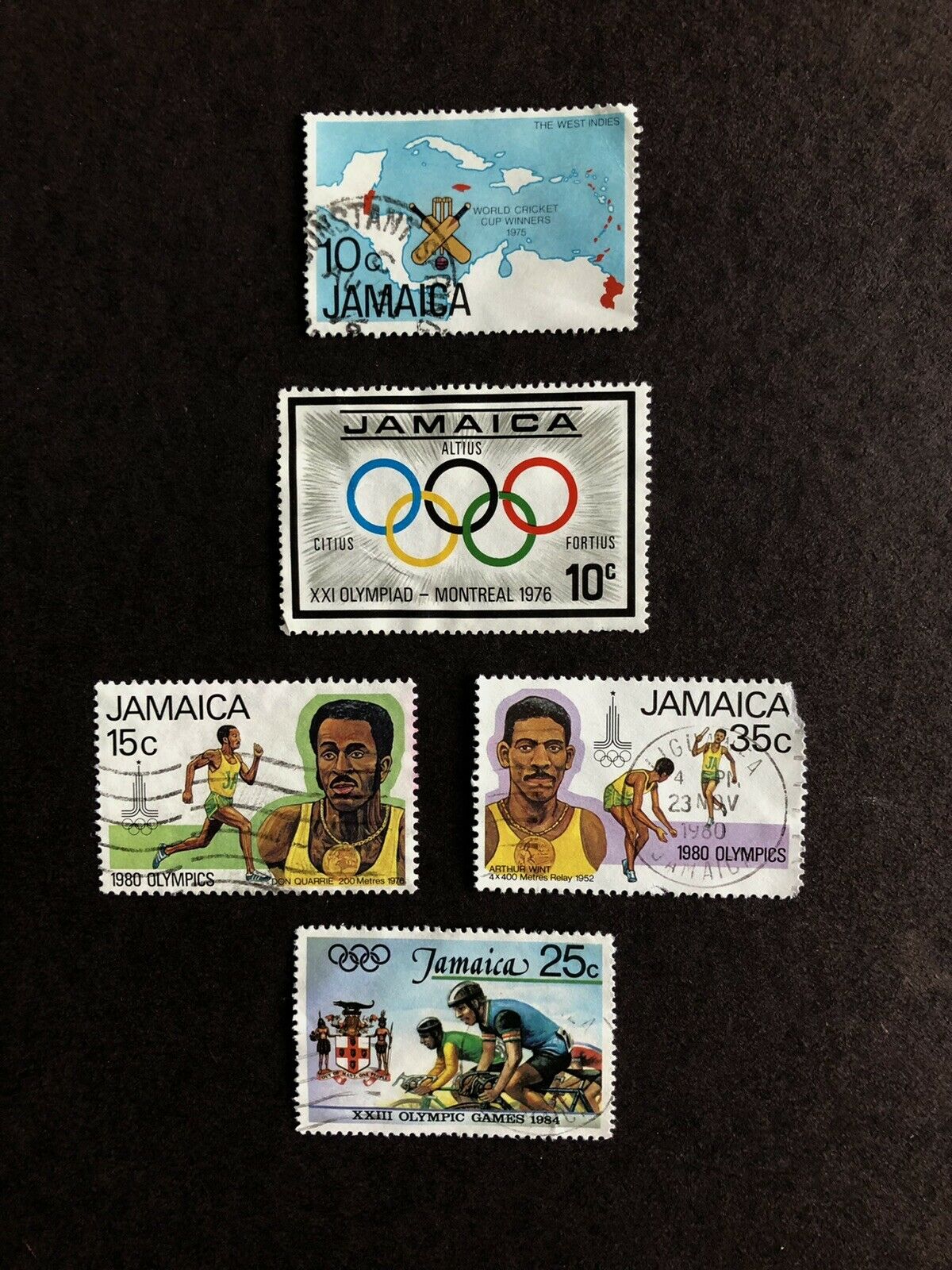 JAMAICAN ATHLETIC ACHIEVEMENTS: OLYMPICS AND CRICKET USED COMMEMORATIVE STAMPS - Fresh Stock Dated February 2026