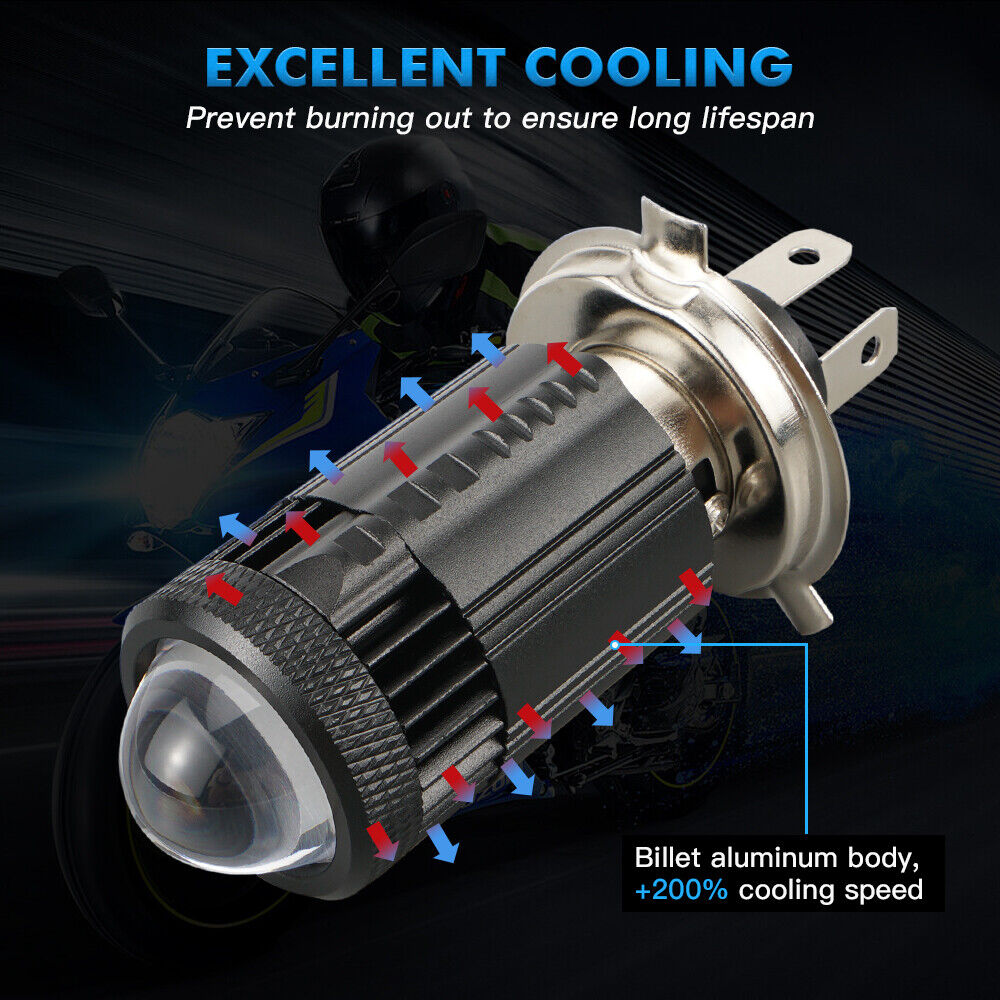 Bevinsee H4 LED Motorcycle Headlight Bulbs Kit For Yamaha Grizzly 700 2007-2019 - Fresh Stock Dated February 2026