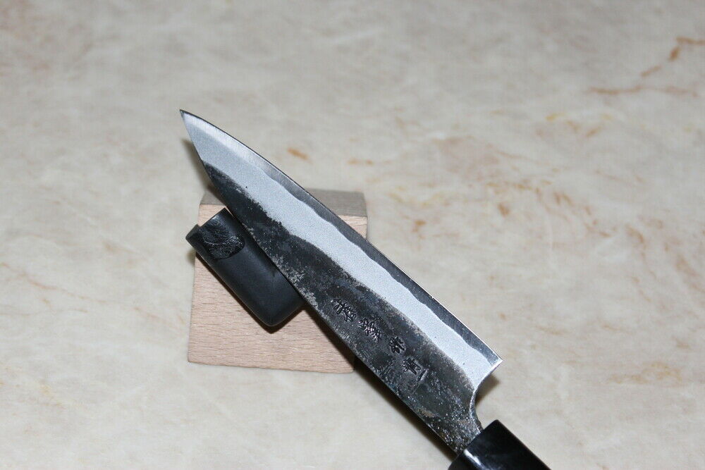 Japanese Kurouchi petty knife Blue 1 steel 120 mm chestnut handle Tadayoshi - Fresh Stock Dated January 2026