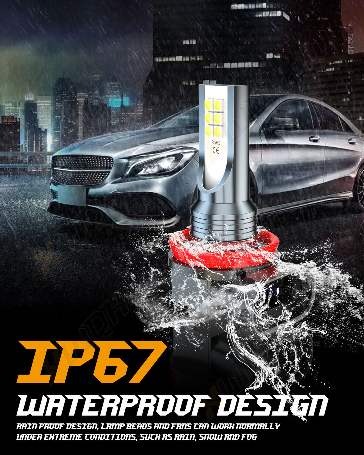 H8 H11 LED Headlight Bulbs High Low Beam Kit For Can-Am Defender HD5 HD8 HD10 - Fresh Stock Dated February 2026