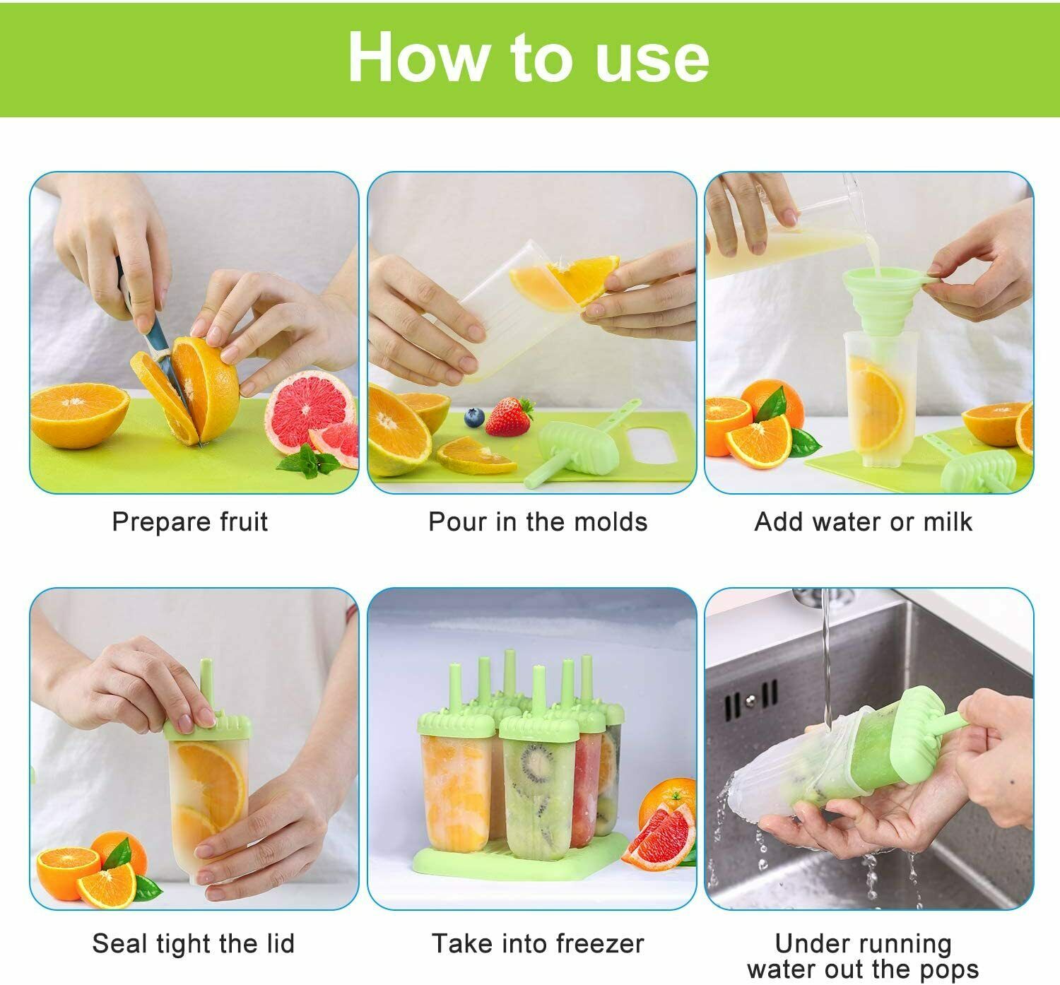 Moldes De Silicona Reutilizable Para Helados Paletas Hacer Helado Molde Maquina - Fresh Stock Dated December 2025