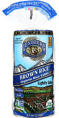 Lundberg Family Farms Organic Brown Rice Cakes, Lightly Salted, 8.5 Ounce Pack 6 - Fresh Stock Dated December 2025