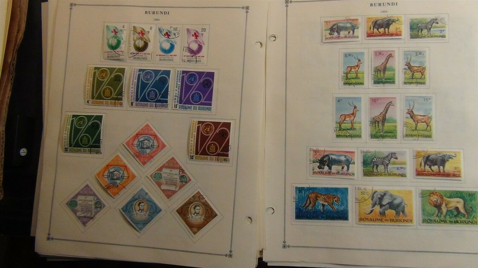Burundi stamp collection on Scott Int'l pages to '87 w/ 200+ or so stamps - Fresh Stock Dated January 2026