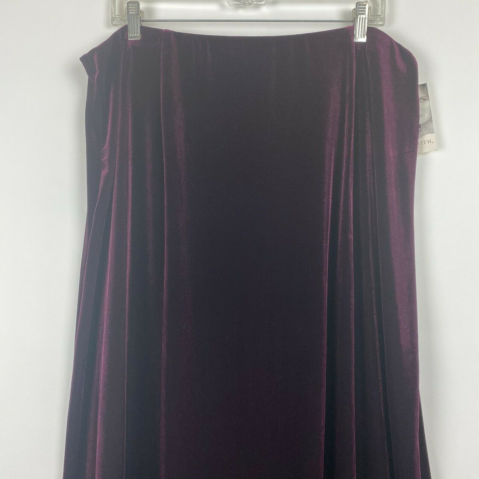 Vintage 90s Jaclyn Smith 1X Red Burgundy Velvet Maxi Skirt Womens Stretch Plus - Fresh Stock Dated March 2026