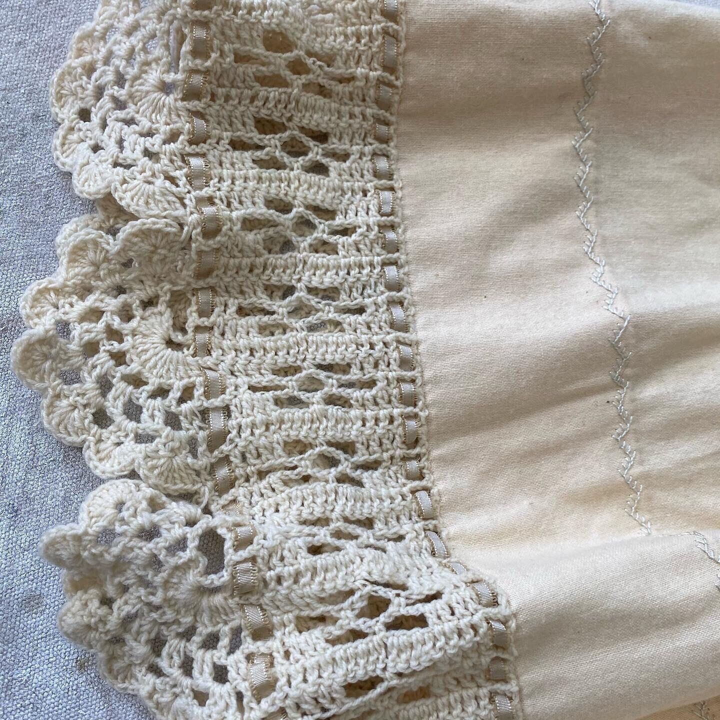 Antique Handmade Homespun Petticoat/Skirt with Crochet Trim Folk - Fresh Stock Dated March 2026