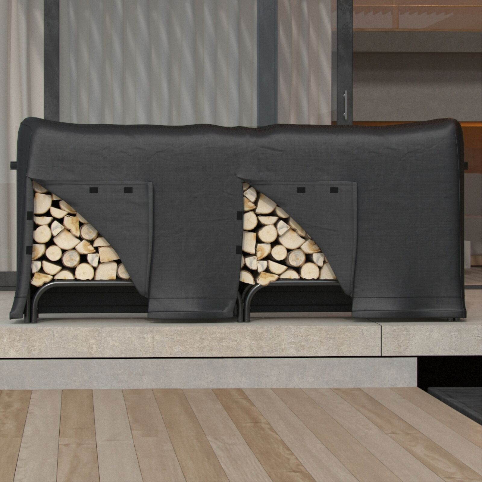 Regal Flame 8 Foot Black Water Resistant Firewood Log Rack Cover  - LRFP1005 - Fresh Stock Dated December 2025