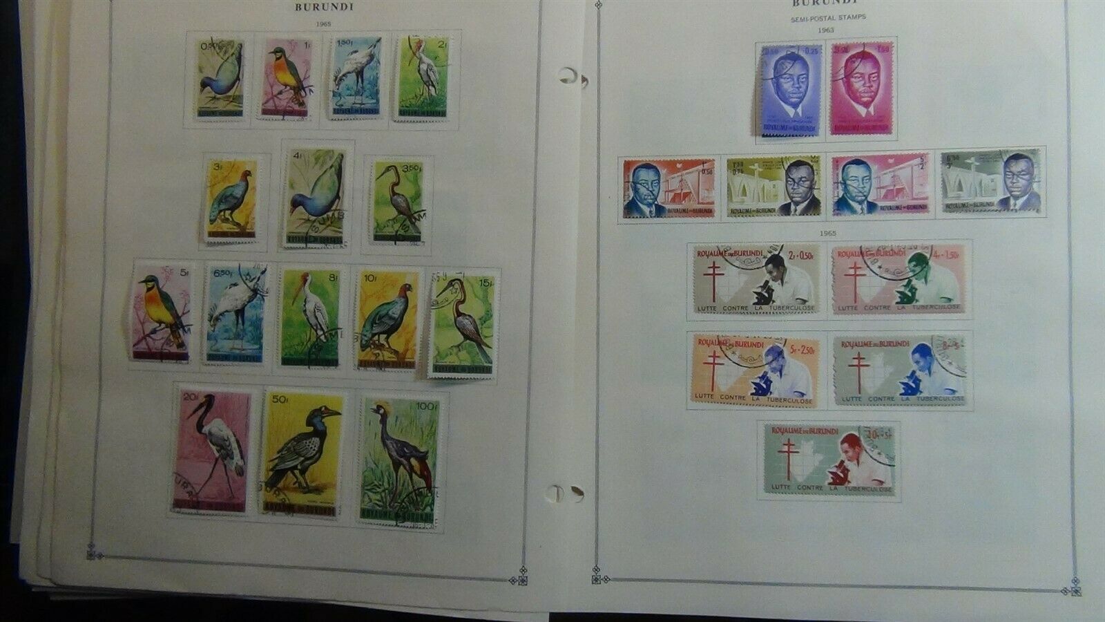 Burundi stamp collection on Scott Int'l pages to '87 w/ 200+ or so stamps - Fresh Stock Dated January 2026