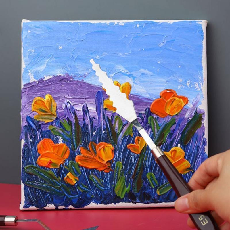 Painting Knife Mixing Scraper Non-slip Plastic Handle for Beginner Art Painting - Fresh Stock Dated February 2026