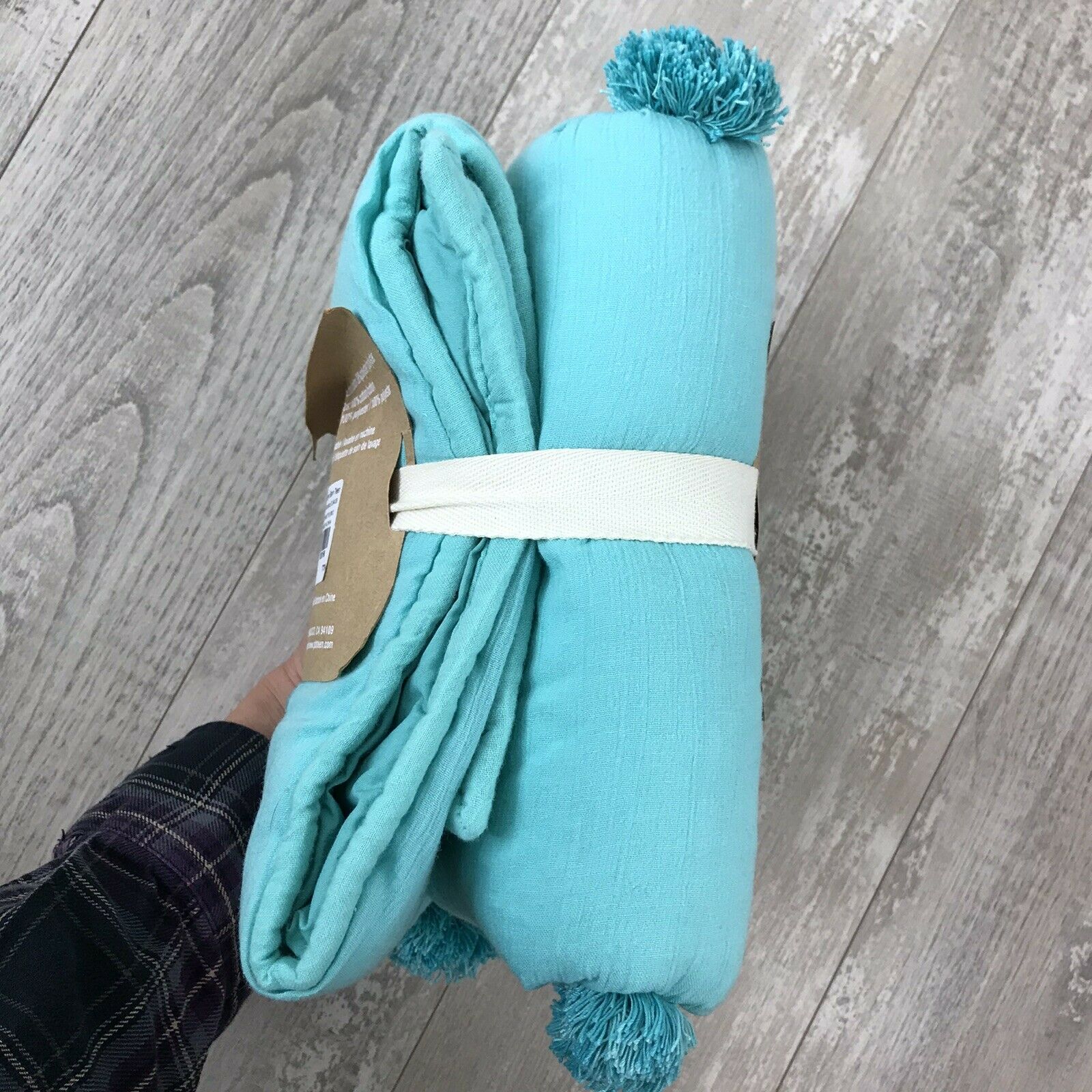 Pottery Barn Teen Crinkle Puff Standard Pillow Sham Pillowcase Pale Seafoam - Fresh Stock Dated January 2026