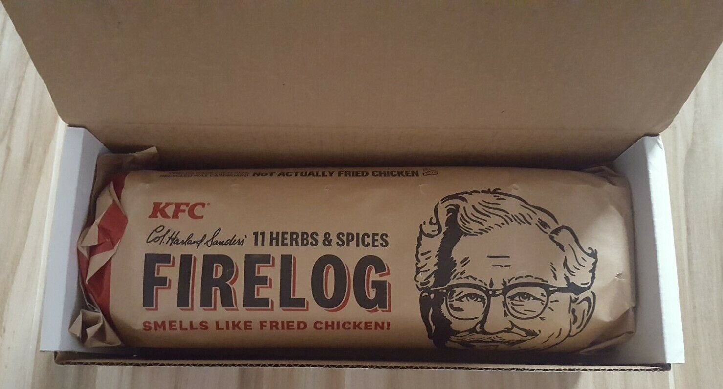 KFC 11 Herbs Spices Fire Log Enviro-Log Firelog Chicken Scented Limited Edition - Fresh Stock Dated December 2025