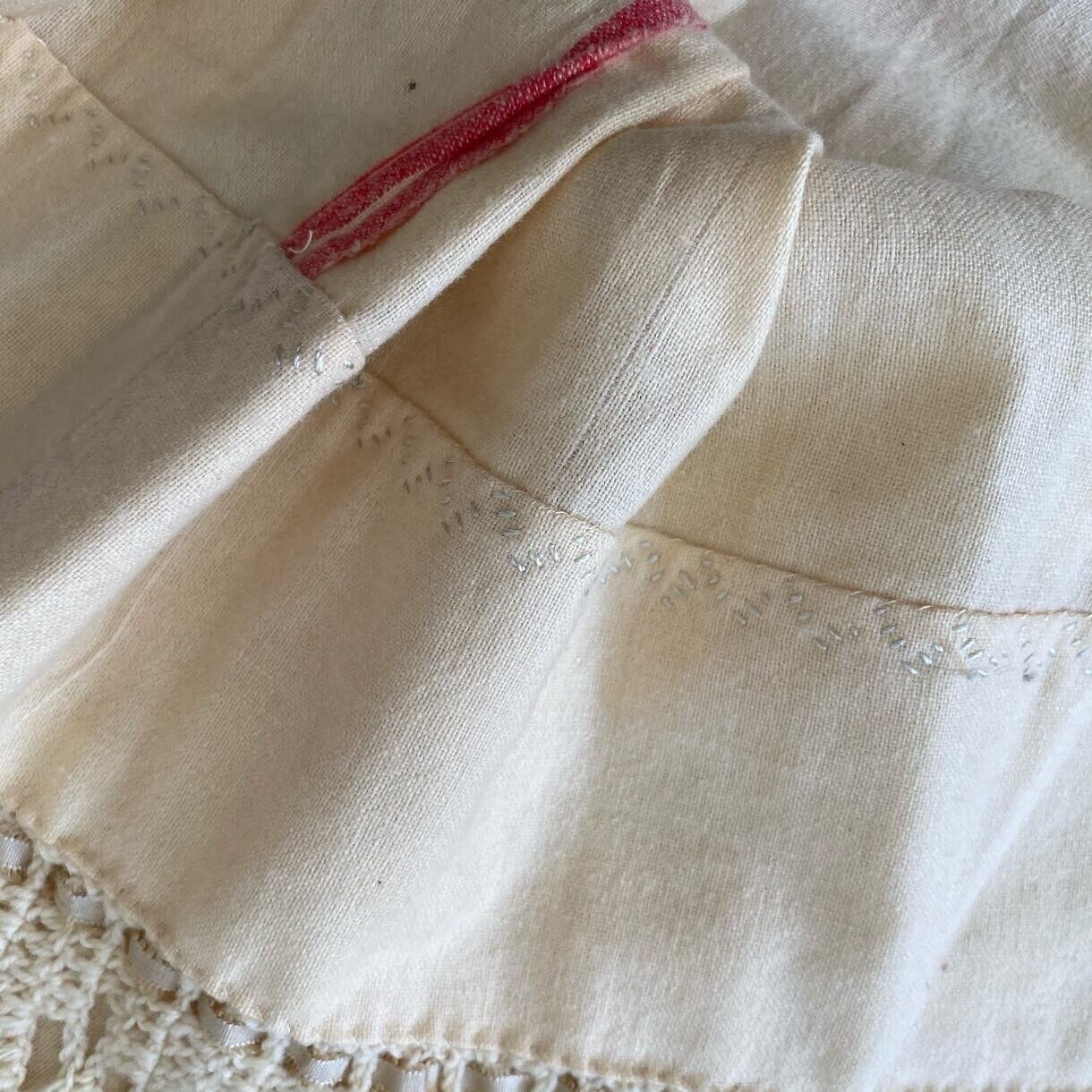 Antique Handmade Homespun Petticoat/Skirt with Crochet Trim Folk - Fresh Stock Dated March 2026