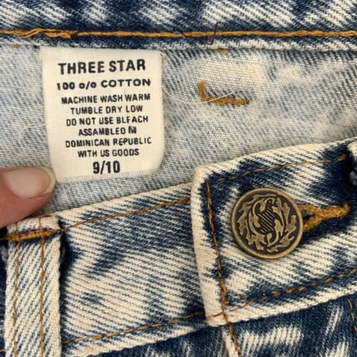 Deadstock 1980s Acid wash Denim Jean Skirt Patches Cotton Small 4/6 Stone Knee - Fresh Stock Dated February 2026