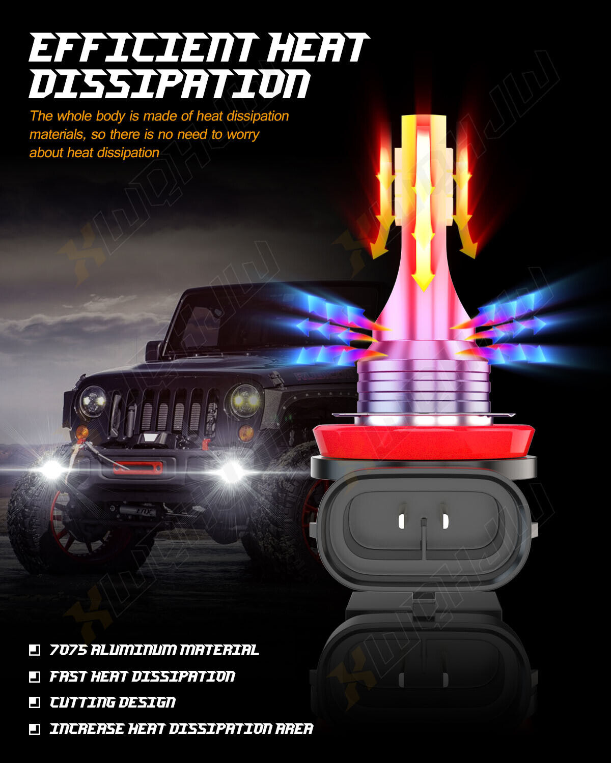 H8 H11 LED Headlight Bulbs High Low Beam Kit For Can-Am Defender HD5 HD8 HD10 - Fresh Stock Dated February 2026