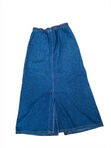 Vintage Carole Little Sport Women’s Dark Wash Maxi Denim Skirt With Slit Size 10 - Fresh Stock Dated February 2026