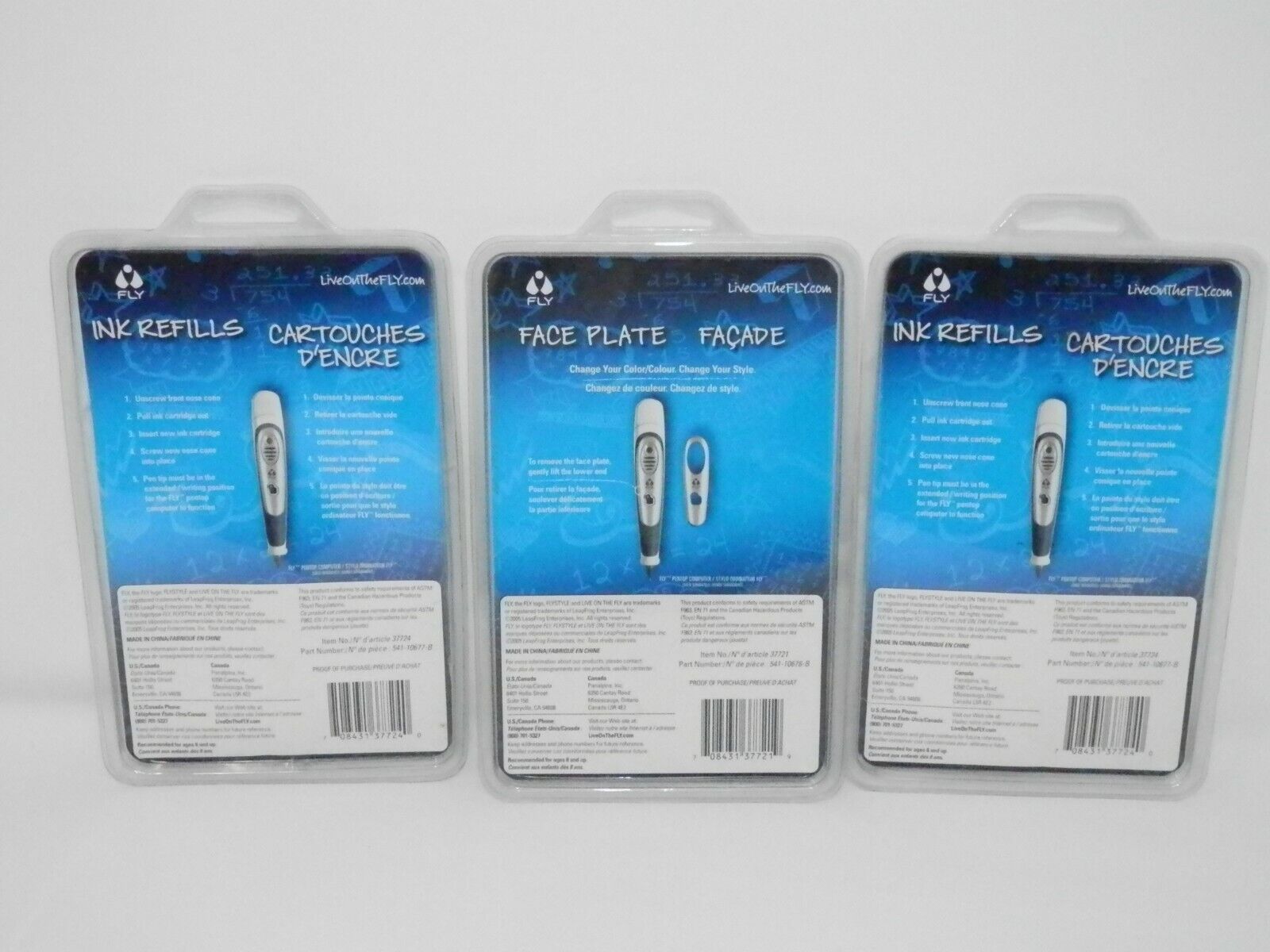 Lot FLY Ink Cartridge Refills & Green Face Plate - Flystyle LeapFrog Pentop NOS - Fresh Stock Dated February 2026