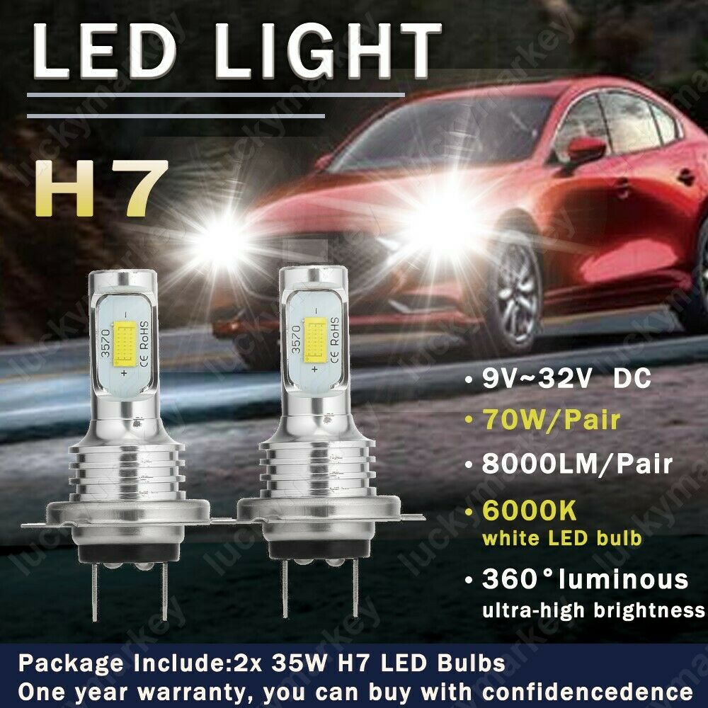 New Arrival 2x H7 70W 8000LM White LED Headlight Bulbs For Honda Cbr600f4i 01-06 - Fresh Stock Dated February 2026
