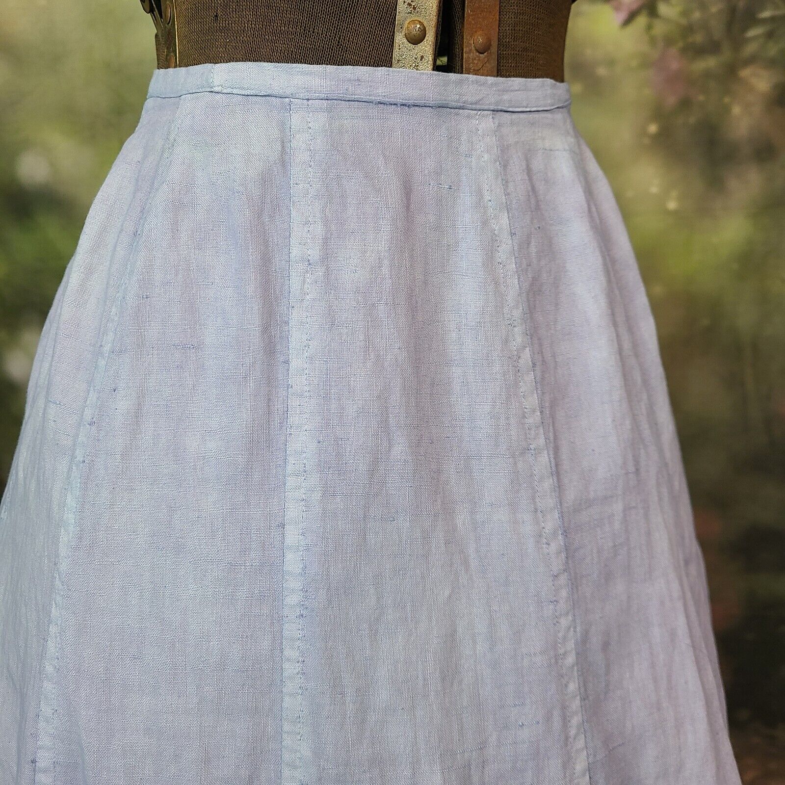 Antique Edwardian Victorian 1910s Blue Farmhouse Skirt Indigo Petticoat Maxi - Fresh Stock Dated March 2026