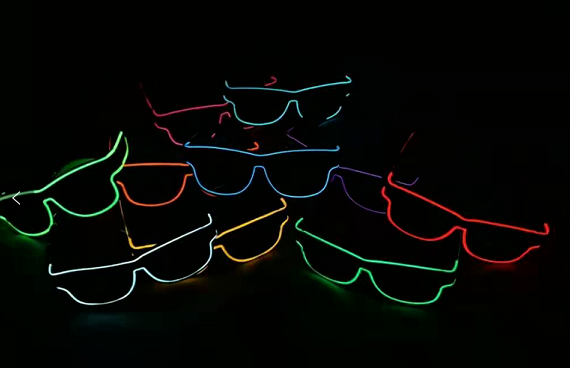 Wireless Rave Neon LED Party Glasses Rechargeable USB HOT FAST SHIPPING 7 Colors - Fresh Stock Dated December 2025