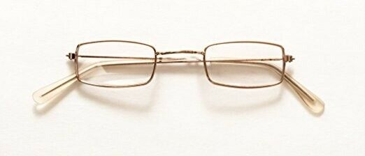 Granny Glasses Child gold metal frame non prescription flat lens male female - Fresh Stock Dated February 2026