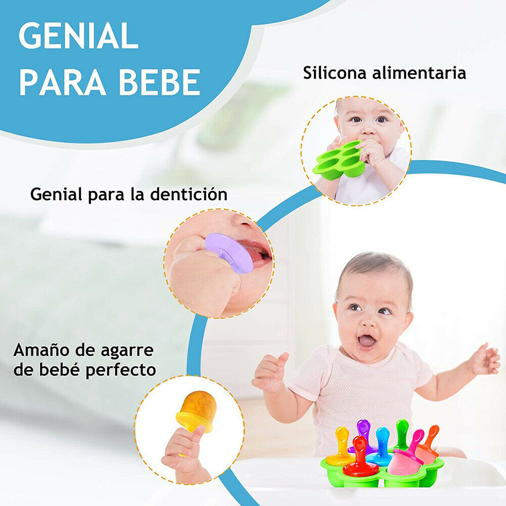 7 Hole Ice Cream Mold Silicone Freeze Popsicle with Stick DIY Form Mould - Fresh Stock Dated February 2026