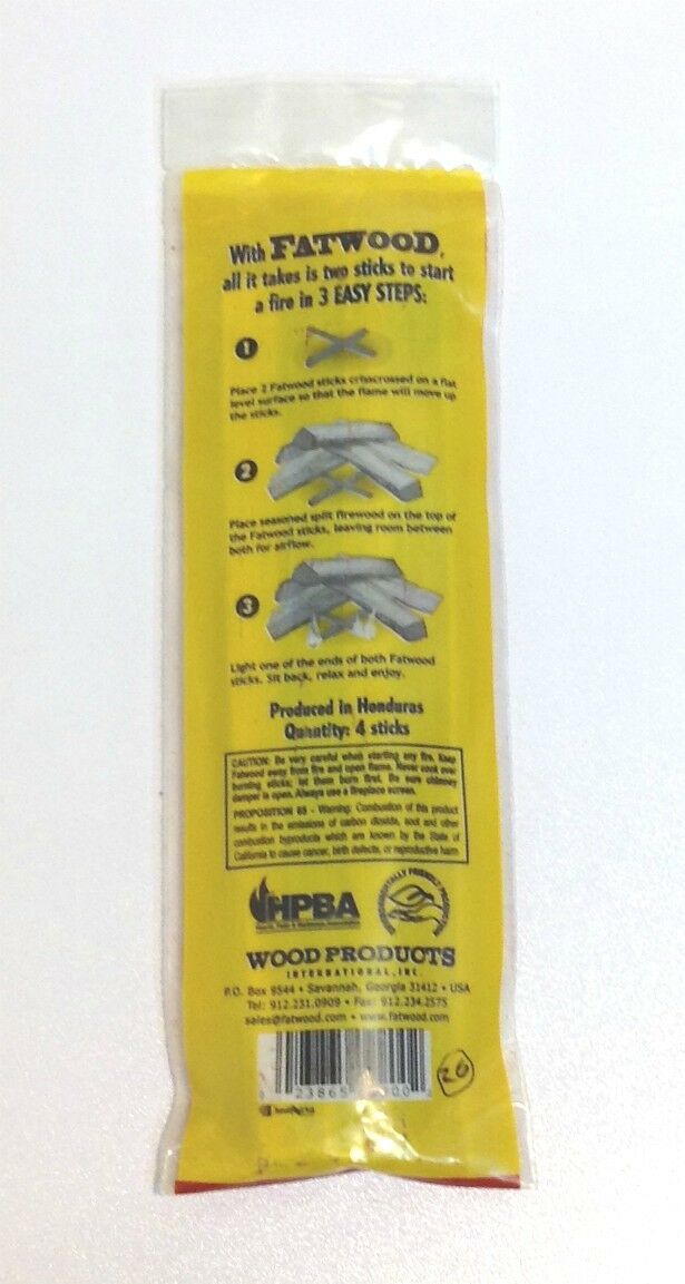 Lot of (10) 4PK Fatwood Camping Barbecue Fireplace All Natural Fire Starter - Fresh Stock Dated December 2025