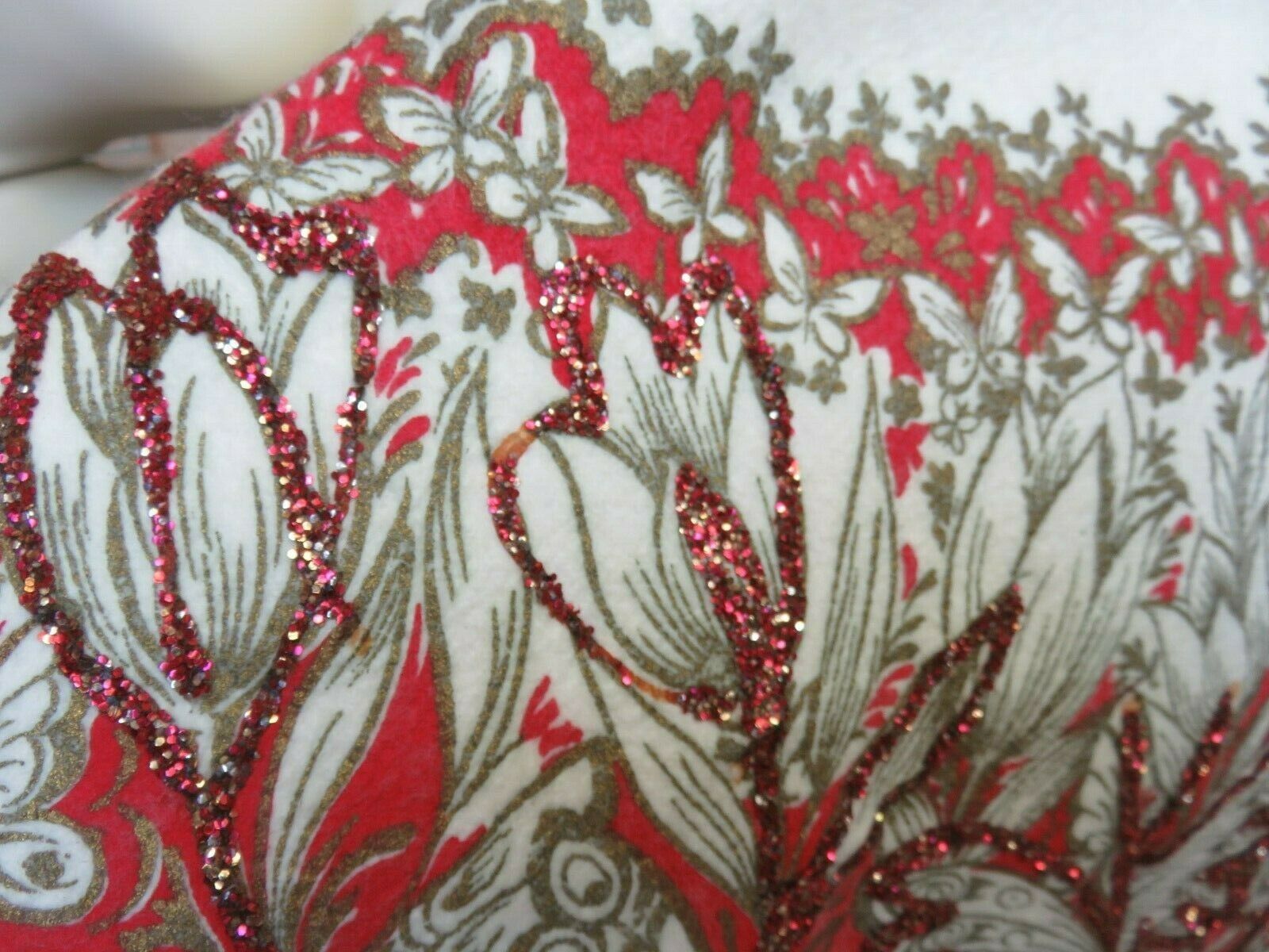 Vintage 1950's Felt Full Circle Skirt Novelty BUTTERFLIES Glitter Metallic sz XS - Fresh Stock Dated March 2026