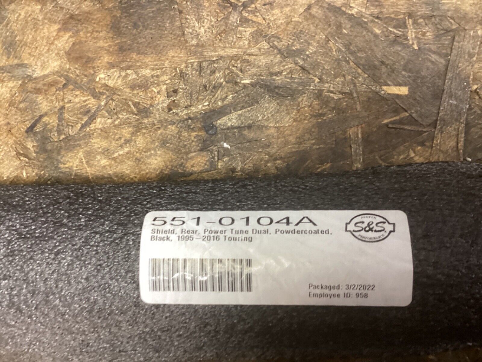 Harley S&S Rear Exhaust Heat Shield Powder Coated Black 95-16 Touring - Fresh Stock Dated February 2026