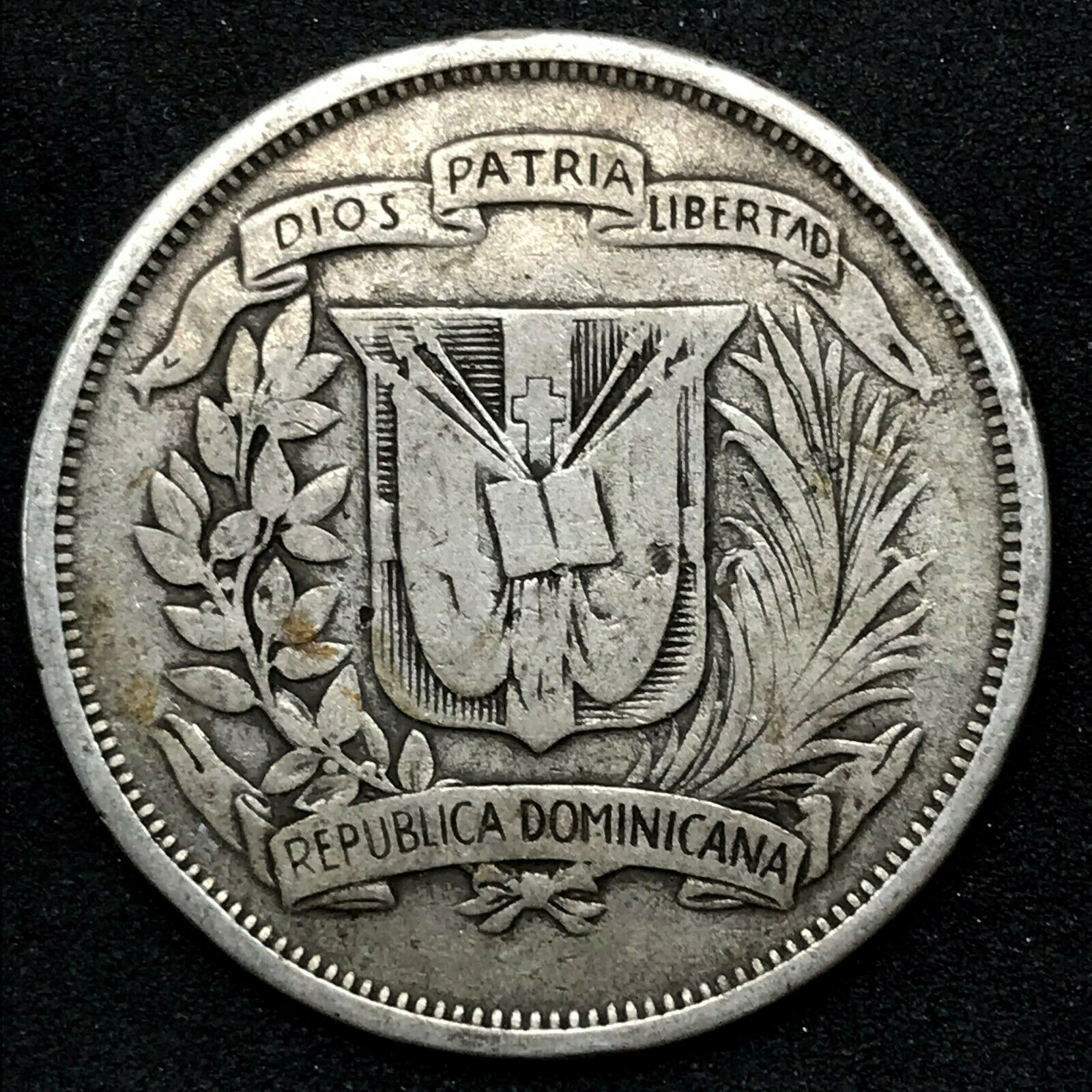 1951- Dominican Republic MEDIO - 1/2 Peso 0.900 Silver Coin- Rare. Km # 21. C#2 - Fresh Stock Dated February 2026