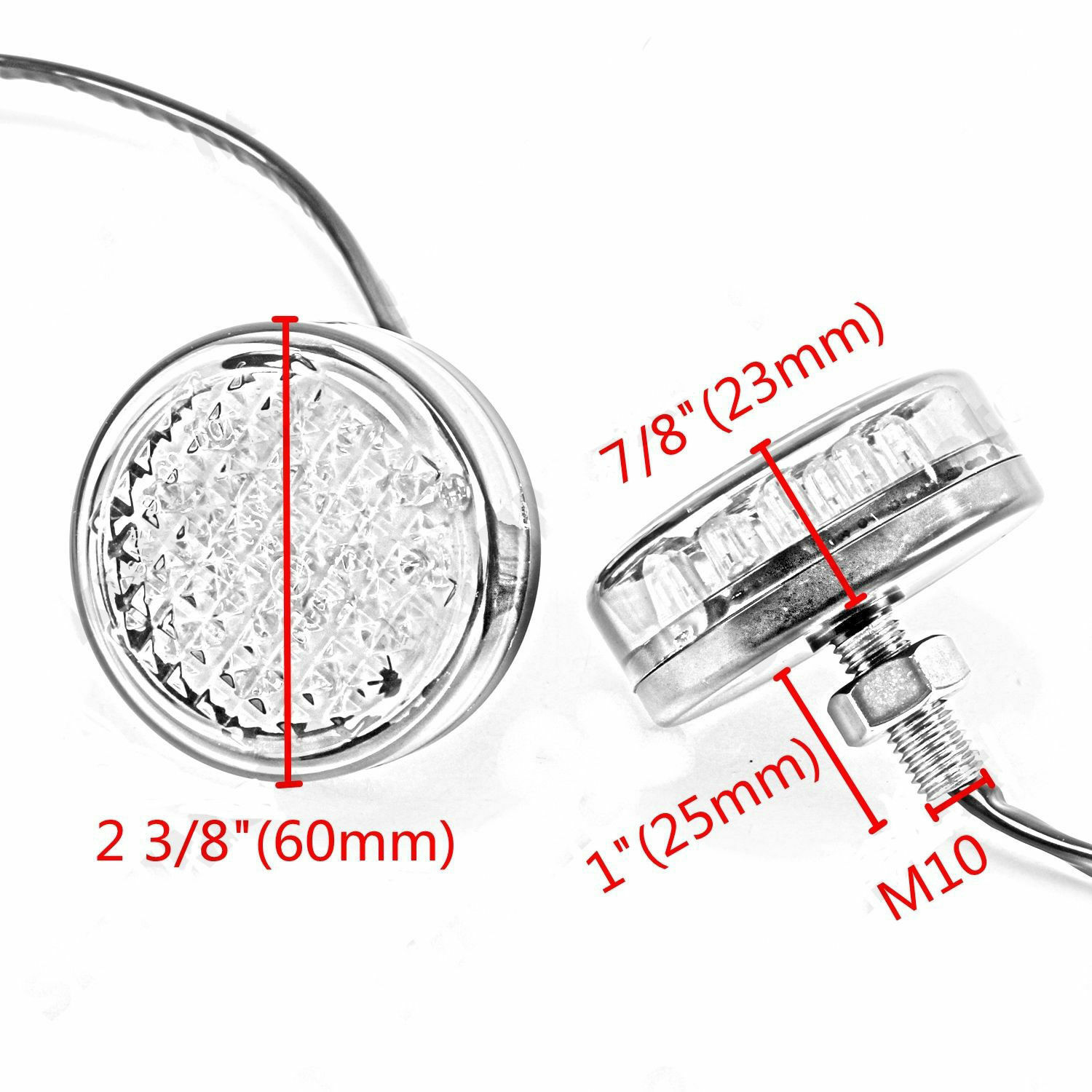 Motorcycle Red Round 20 LED Brake Turn Signal Stop Tail Lights For Harley Dyna - Fresh Stock Dated February 2026