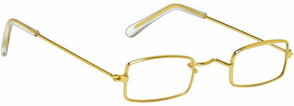 Granny Glasses Child gold metal frame non prescription flat lens male female - Fresh Stock Dated February 2026