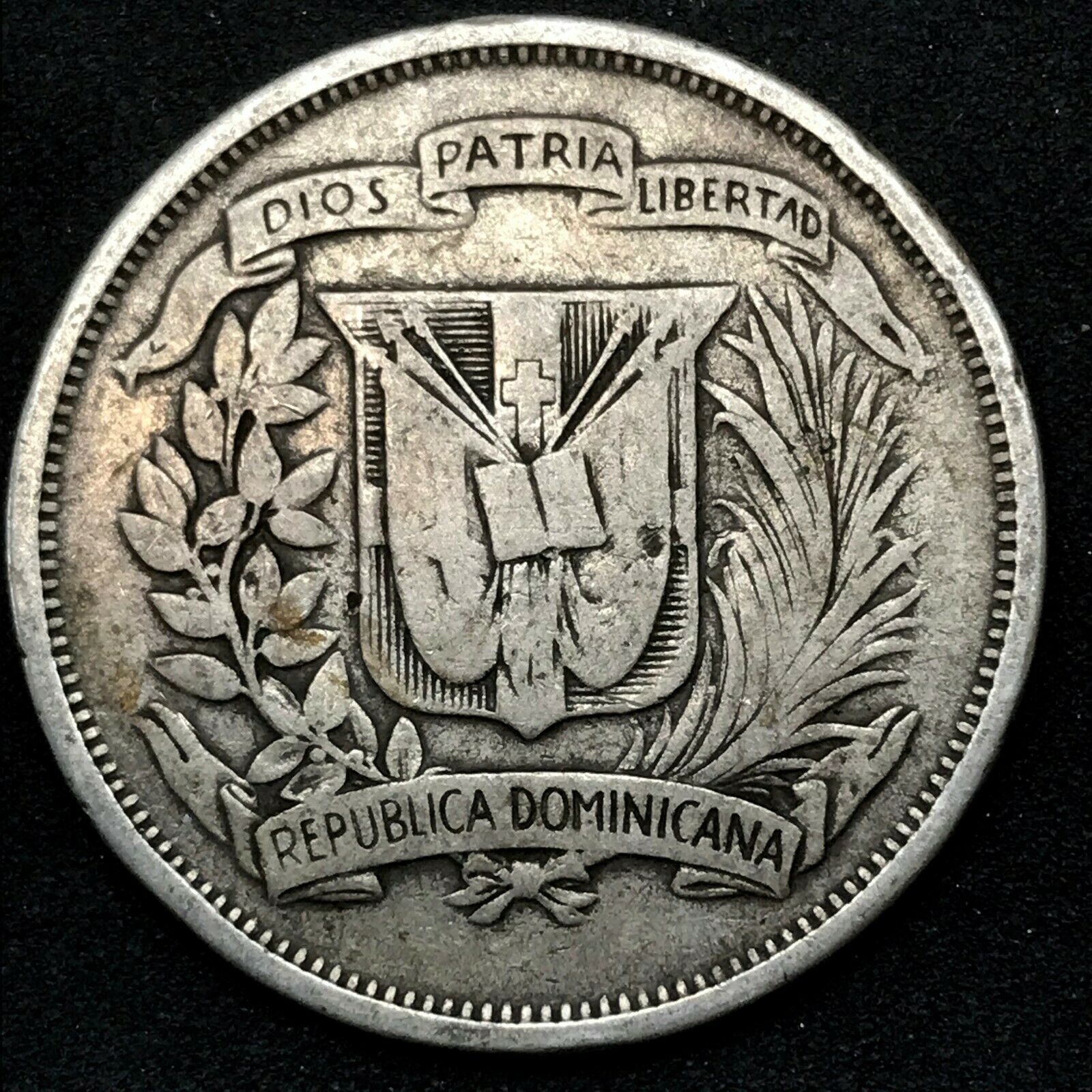 1951- Dominican Republic MEDIO - 1/2 Peso 0.900 Silver Coin- Rare. Km # 21. C#2 - Fresh Stock Dated February 2026
