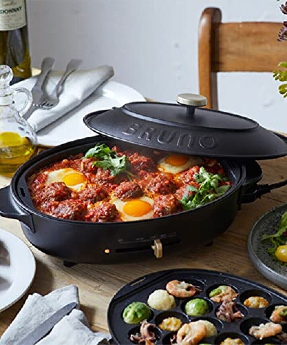 Bruno Oval Hot Plate BOE053-GRG (Greige) 3 plates set Grill 100V F/S Japan - Fresh Stock Dated February 2026