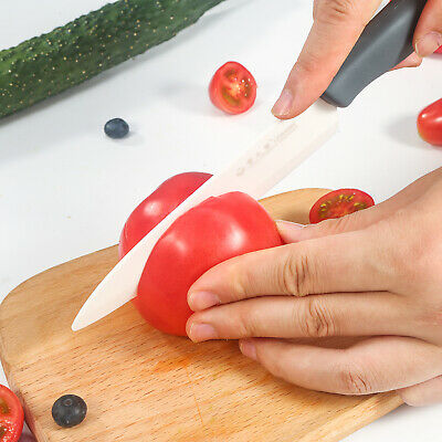 Blade Sharp Ceramic Knife Kitchen Black Silicone Handle With White Blade Home US - Fresh Stock Dated December 2025
