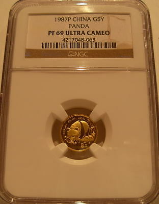 China 1987P Gold 5 Coin Full PROOF Panda Set All Coins NGC PF69UC - Fresh Stock Dated February 2026