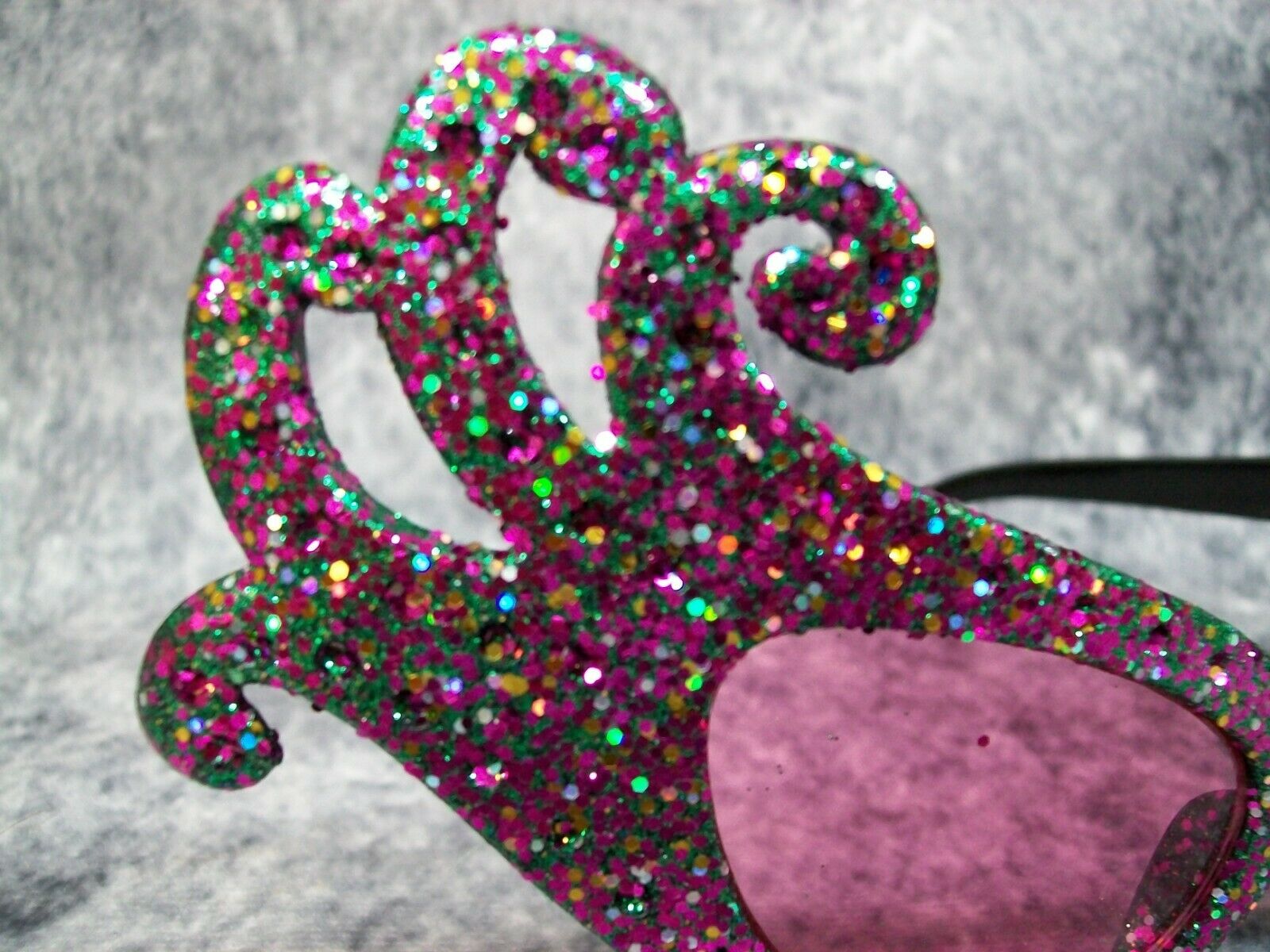 Purple Green Glitter Dame Costume Glasses Retro Cat Eye Edna Face Furniture 60's - Fresh Stock Dated December 2025