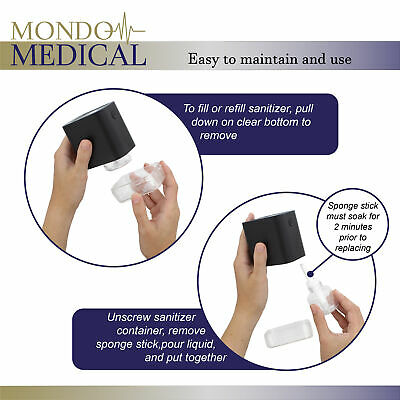 MonMed Automatic Hand Sanitizer Dispenser Spray Black Pump Cordless Mist - Fresh Stock Dated December 2025